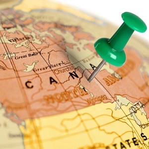 Location Canada. Green pin on the map.